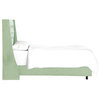 Williams Twin Nail Button Tufted Wingback Bed, Lulu Sage