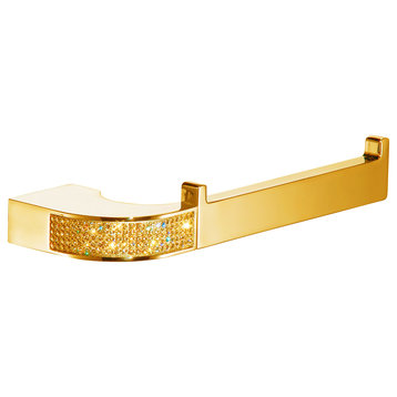 Cecilia Luxury Gold Swarovski Crystals Toilet Paper Holder, Limited Edition