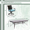 Traditions 9-Piece Dining Set, Glass-Top Table, Blue/Bronze