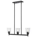 Z-Lite - Z-Lite 464-3L-MB Bohin - Three Light Island/Billiard - Geometrics play a role in the exquisite design ofBohin Three Light Is Matte Black Clear Se *UL Approved: YES Energy Star Qualified: n/a ADA Certified: n/a  *Number of Lights: Lamp: 3-*Wattage:100w Medium Base bulb(s) *Bulb Included:No *Bulb Type:Medium Base *Finish Type:Matte Black