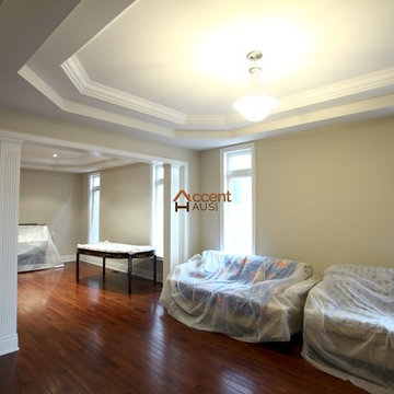 Patterned Stretch Coffered Ceiling in Hallroom in a House Aurora