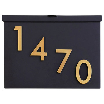You've Got Mail Mailbox, Black, Four Brass Numbers
