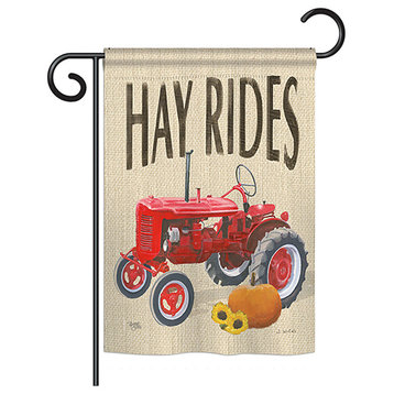 Hay Rides Fall, Seasonal Garden Flag 13"x18.5"