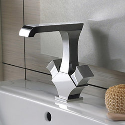Contemporary Solid Brass Bathroom Sink Faucet - Chrome Finish T1303 - Bathroom Sink Faucets