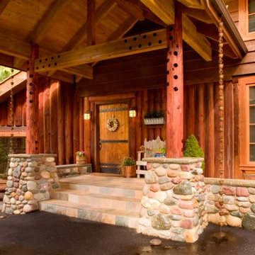 Log Home Covered Entry