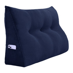 WOWMAX - Wedge Pillow, Headboard Cushion, Reading Pillow, Dark Blue, 39x20x8 - Bed Pillows