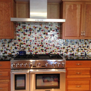 A Coonley Colorful Glass Tile Backsplash