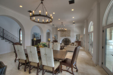 Inspiration for a mediterranean dining room remodel in Austin