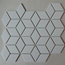 Glazed Porcelain Mosaic Tile Sheet Paris Rhombus Matte White, Set of 10 Sheets