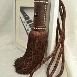 6 Colors QYM29 Polyester Curtain Tassel Tie Backs in Dark Brown Color - Window Treatment Accessories