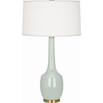 Robert Abbey - Robert Abbey CL701 Delilah - One Light Table Lamp - Cord Length: 96.00  Base Dimension: 5.75  Cord Color: SilverDelilah One Light Table Lamp Celadon Glazed/Antique Brass Oyster Linen Shade *UL Approved: YES *Energy Star Qualified: n/a  *ADA Certified: n/a  *Number of Lights: Lamp: 1-*Wattage:150w A bulb(s) *Bulb Included:No *Bulb Type:A *Finish Type:Celadon Glazed/Antique Brass