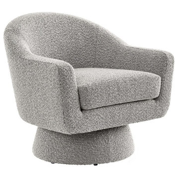 Modway Astral Upholstered Modern Boucle Fabric Swivel Chair in Taupe