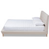Naya Wingback Platform Bed - Beige, King