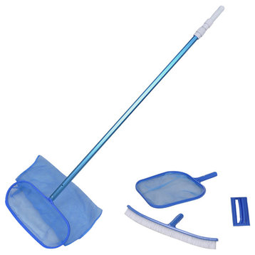vidaXL Pool Cleaning Kit Swimming Pool Cleaner with Leaf Skimmers and Brushes