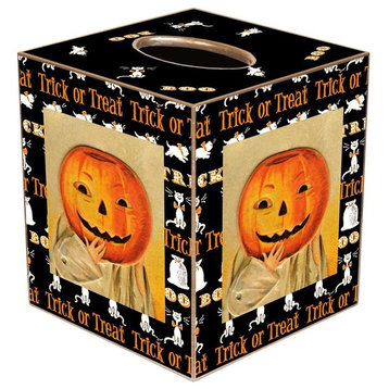 TB185-Halloween Pumpkin Tissue Box Cover