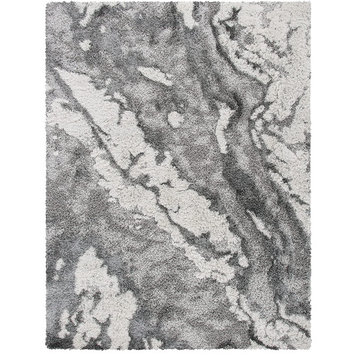 Modern Area Rug, Thick Design With Abstract Patterned Polypropylene, 9' X 12'