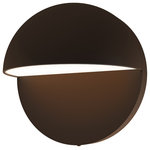 Sonneman - Mezza Cupola 5" LED Sconce, Textured Bronze - A cast aluminum half dome on a circular disc integrates harmonious geometry across volume and plane, directing light downward.