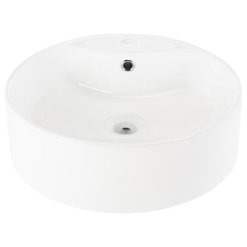 Safavieh Mira Porcelain Ceramic Vitreous Oval 18" White Bathroom Vessel Sink
