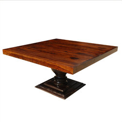 60" Square Solid Wood Pedestal Dining Table For 8 - Dining Tables