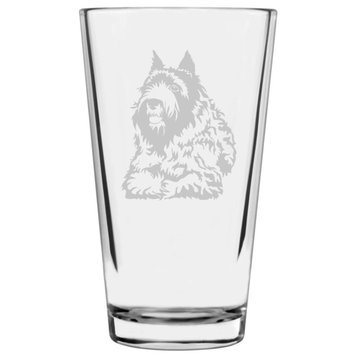 Bouvier Des Flandres Dog Themed Etched All Purpose 16oz. Libbey Pint Glass