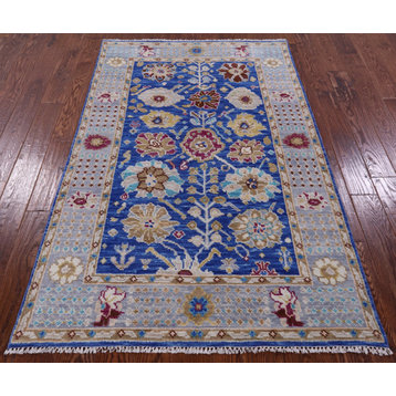 4' 1" X 6' 6" Hand Knotted Turkish Oushak Wool Rug - Q15928