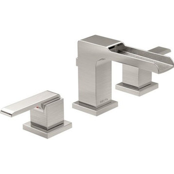 Delta Ara Two Handle Widespread Channel Bathroom Faucet, Stainless, 3568LF-SSMPU