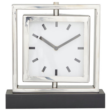 Glam Silver Stainless Steel Metal Clock 562241