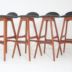 Mid-Century Set of 4 Danish Erik Buch Bar Stools - SOLD - Furniture