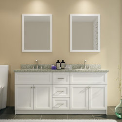 Ace 73" Double Sink Bathroom Vanity Set White Finish - Bathroom Vanities And Sink Consoles