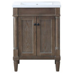 Legion Furniture - Marjorie Vanity, Weathered, 24" - Make a splash in your bathroom with the craftsmanship of the Marjorie Vanity. This vanity cabinet boasts clean lines and a warm finish for a refreshed update in your jack-and-jill bath guest quarters. Dark finished hardware is sure to complement any faucet, while double door storage provides ample place to hold all bath necessities. The Marjorie Vanity was meticulously crafted with daily use in mind, giving you a hard-wearing, functional piece that withstands passing trends.