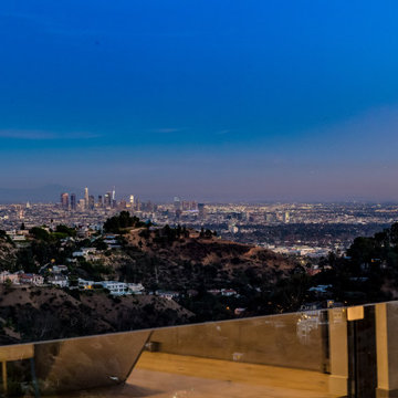 Downtown Los Angeles Lit Up from the Terrace at Night