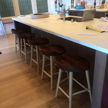 Tractor seat stools - walnut & ash