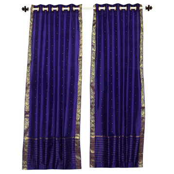 Purple Ring Top  Sheer Sari Curtain / Drape / Panel   - 60W x 96L - Piece
