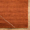 Hand Knotted Loom Silk Mix Area Rug Geometric Orange Beige