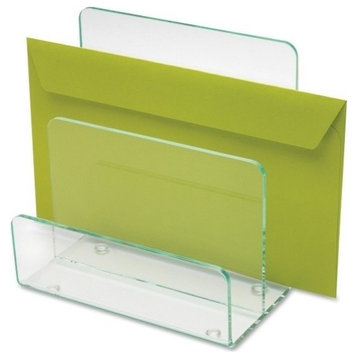 Lorell Acrylic Mini File Sorter, Desktop, Clear, Green, Acrylic, 1-Each