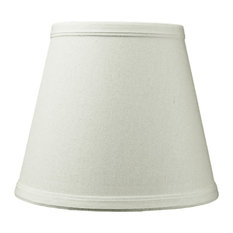 5x8x7 Textured Oatmeal Hard Back Lampshade with White Lining Edison Clip On, Lig