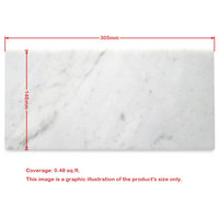 6x12 Carrara Venato Marble Subway Tile Honed Bianco White Carrera, 100 sq.ft.