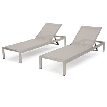 Cape Coral Outdoor Mesh Chaise Lounge, Set of 2