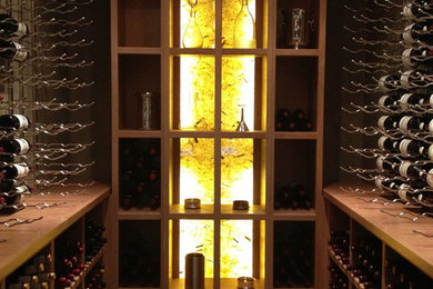 Wine cellar - transitional wine cellar idea in San Francisco