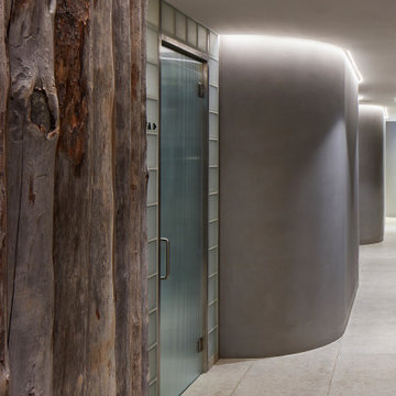 Curved entrance sequence with kelo timber