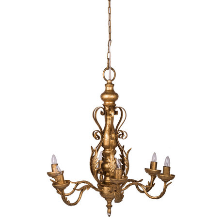 Classic Vintage Chandelier, Gold, 24"