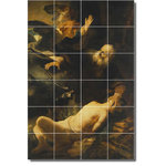 Picture-Tiles.com - Rembrandt Religious Painting Ceramic Tile Mural #78, 48"x72" - Mural Title: The Sacrifice Of Abraham