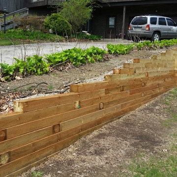 Treated landscape tie wall