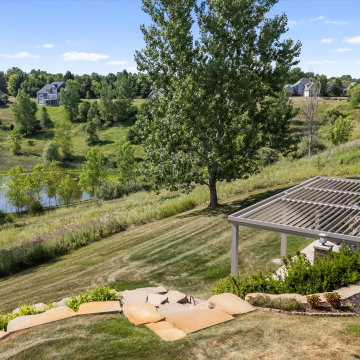 Dexter MI: Huge 3-zone Forever Pergola (adobe, drop beam)