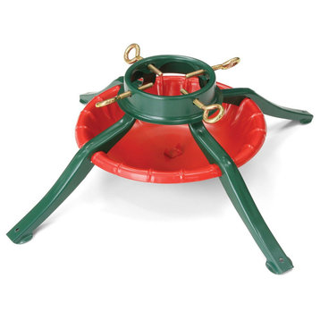 Jack-Post 95-6464 Steel Christmas Tree Stand for Up To 8', 4-Legs, Red and Green