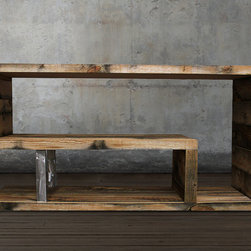 Modern Reclaimed Wood Console - Console Tables