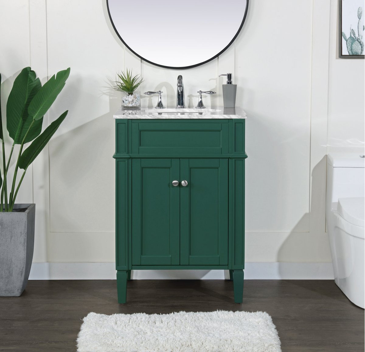 Elegant VF12524GN 24" Single Bathroom Vanity, Green - Transitional ...
