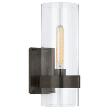 Presidio Small Sconce in Bronze with Clear Glass
