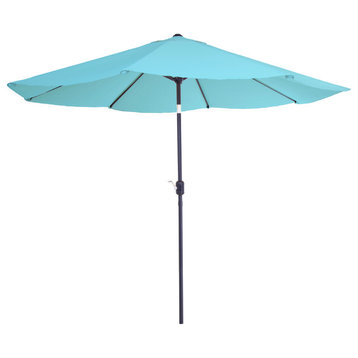 Pure Garden 10' Aluminum Patio Umbrella with Auto Tilt, Blue