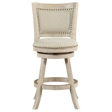 Melrose Swivel Stool, Ivory Wire-Brush, Counter Height
